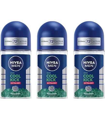 Amazon.com: Nivea Men Roll On Deodorant Cool Kick Extra Dry Freezy
